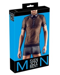 Herren-Netz-Shirt, schwarz